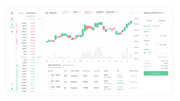 DTrade, Edgeware's most advanced Defi platform, shows the product at Dot Decoded